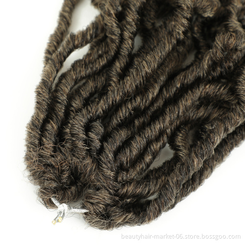 Cheap Wholesale 14/18/24/36 inch Synthetic Curly Pre Looped African Roots Faux Locs Hair ombre Crochet Braid Hair Extensions